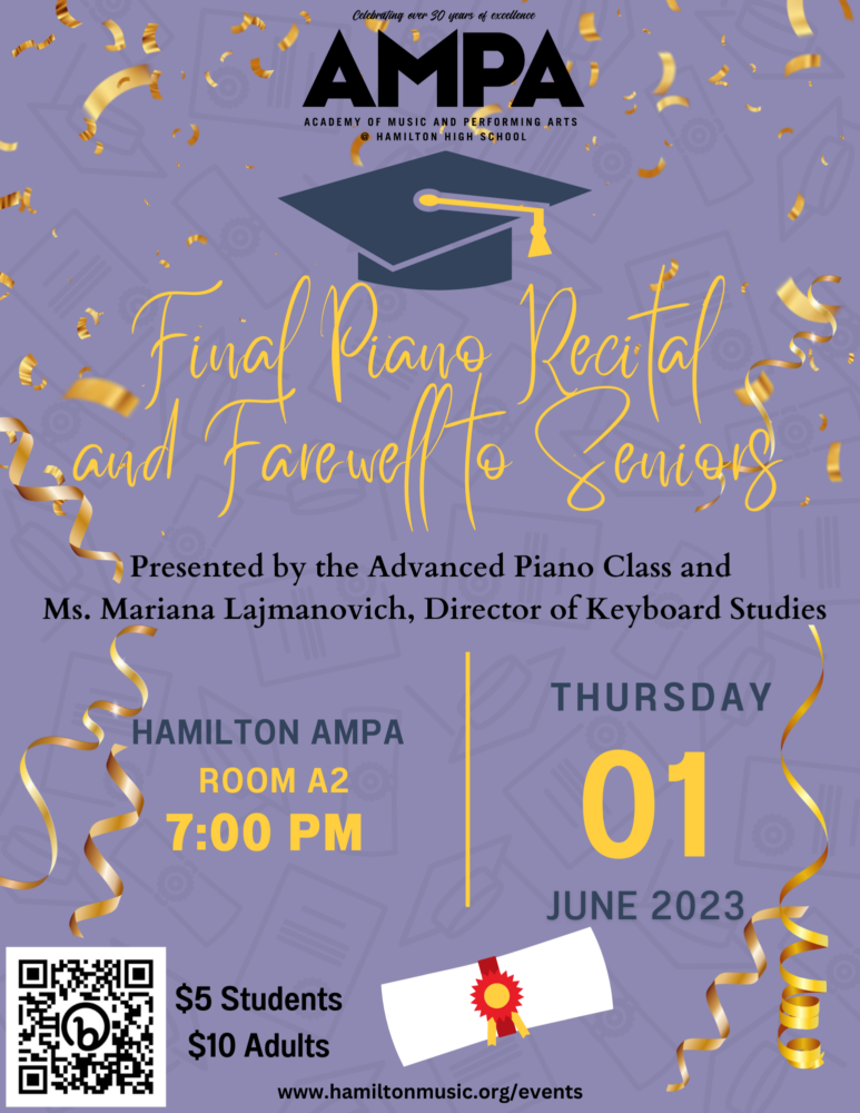 Final Piano Recital and Farewell to Seniors